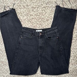 Zara black wide leg jeans size 6